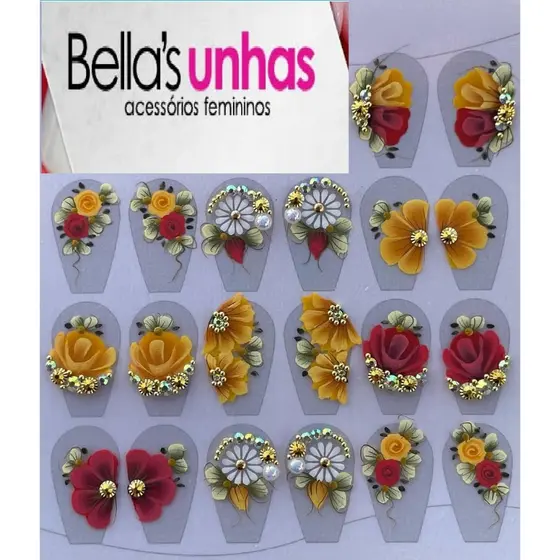 160 Adesivos 100% Artesanais Para Unhas, Joias Pedrarias Strass 100% artesanais