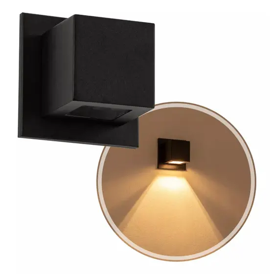 Arandela Cubo 1 Facho Muro Parede Interno/externo Bl 08/1 Preta