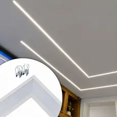 Perfil Embutir Em L 2 Metros c/ Corte 45 Completo Fita Com Fonte Corte Teto-Teto Decoração elegante Pronto para instalar