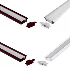 Perfil De Led Slim Para Embutir Gesso Marcenaria 1m Preto/Corten/Alumínio/Branco