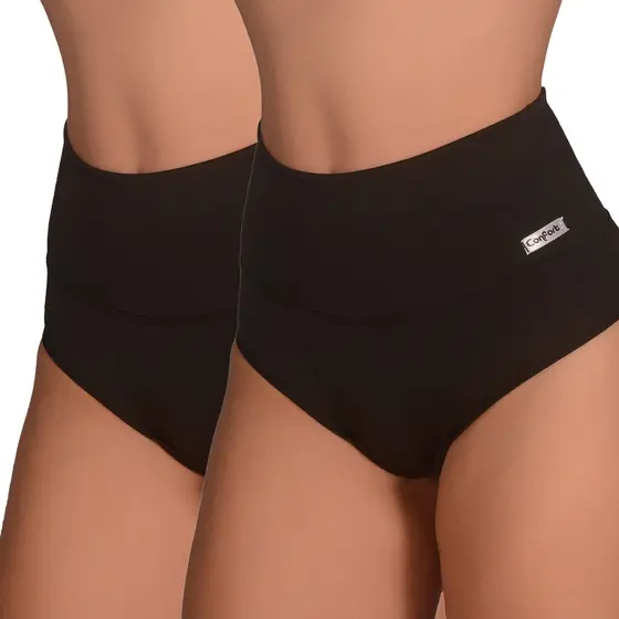 Promoção Kit 2 Calcinha Cintura Média Compressão Conforto Suplex | TG007