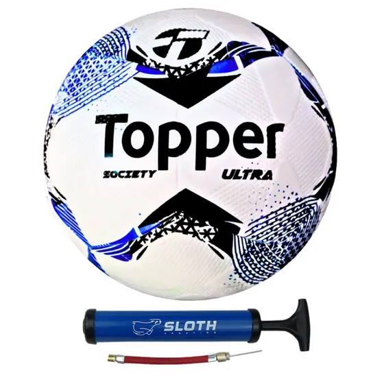 Bola de Futebol Society Topper Ultra Colagem Dupla + Bomba