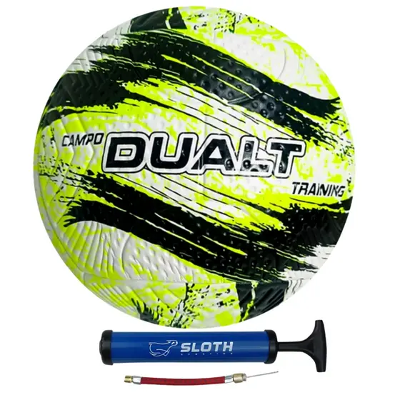 Bola Futebol de Campo Dualt Training PVC Resistente + Bomba de Ar