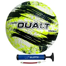 Bola Futebol de Campo Dualt Training PVC Resistente + Bomba de Ar