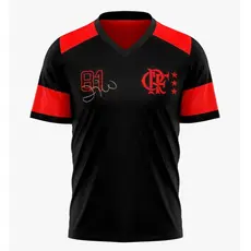 Camisa Flamengo Masculina Zico 81 Preta Oficial Licenciada