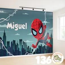 Homem Aranha Papel de Parede + Nome m² para Quarto Infantil Adesivo Spiderman
