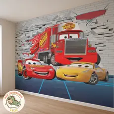 Papel de Parede Relampago Macqueen 3D m² para Quarto Infantil Adesivo 160