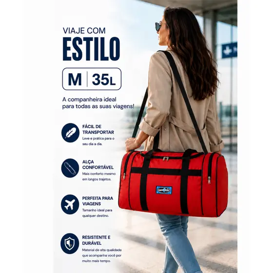 35L - Bolsa De Viagem Sacola Viagem Media Com Alça Transversal