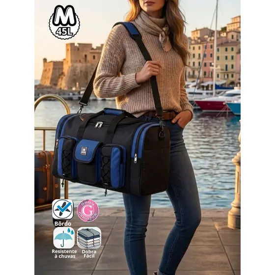 45L - Bolsa de Viagem Média Unisex - Mala de Viagem de  Bordo