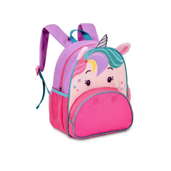 Mochila Infantil de Costas Personagem Pet e Unicórnio com 2 Variações