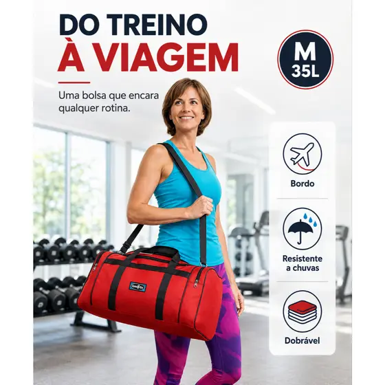 35L - Bolsa De Viagem Sacola Viagem Media Com Alça Transversal