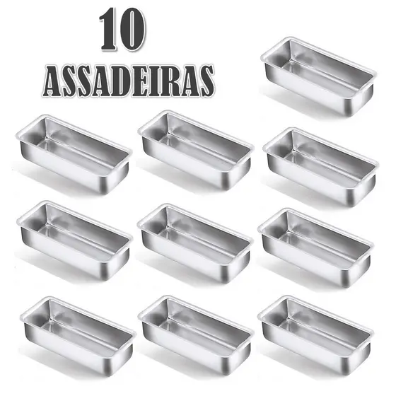 Kit 10 Forma N° 3  Assadeira Pão Caseiro Gelo E Bolo Inglês