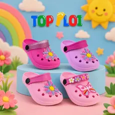 Babuche Sandália Infantil Confortavel Leve Macia anti-derrapante Borboleta e flor Meninas