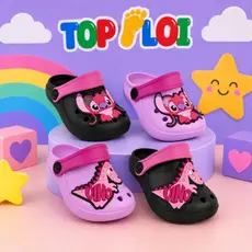 Sandalia Babuche Infantil Leve Confortável Stitch e dino para Meninas