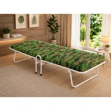 1 Cama Dobrável Solteiro Camping Com Colchonete Incluso Portátil