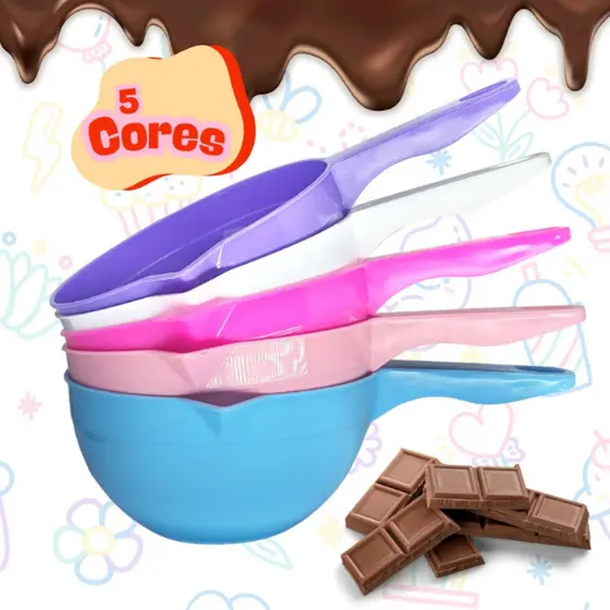 Kit 3 Panelinha Multiuso Confeitaria 850ml Derretedeira de Chocolate