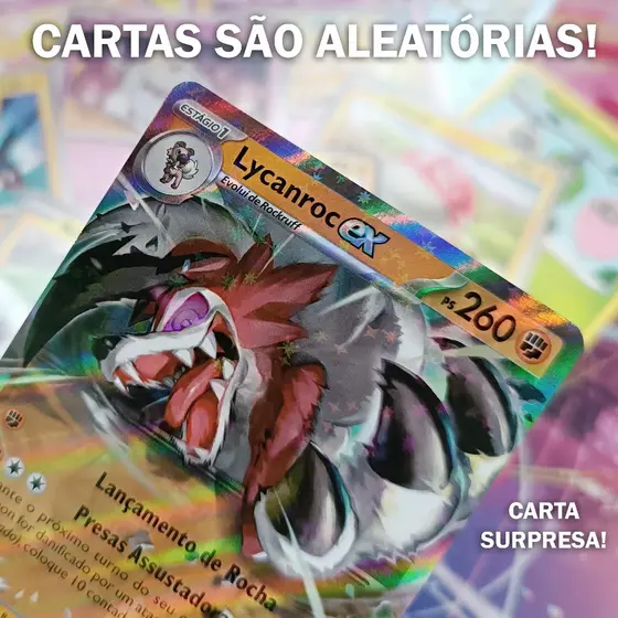 1 Carta Pokémon Ultra Rara EX surpresa Original em português Copag Brasil
