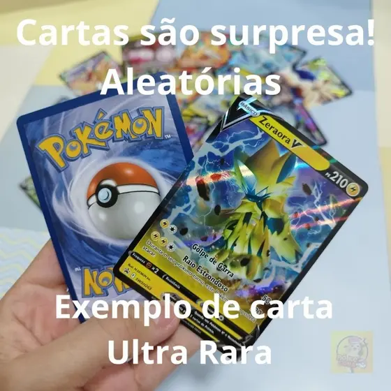 Kit com 2 cartas Pokémon ULTRA RARAS V ou EX garantidas + Pacote
