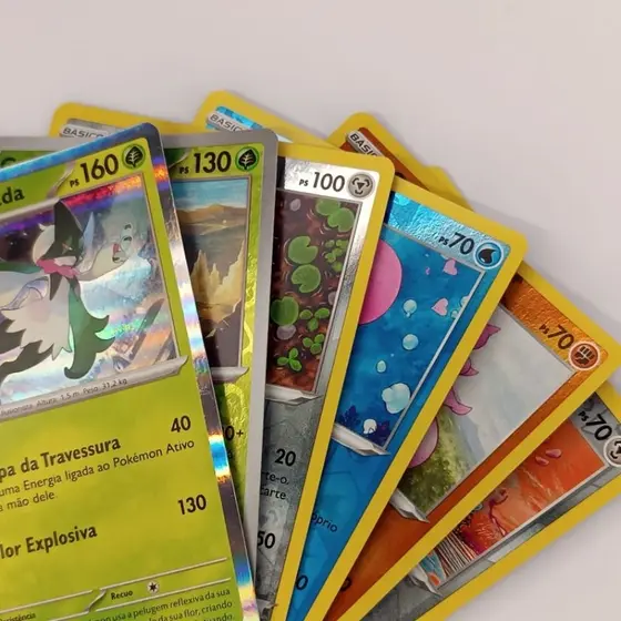 Cartas Pokémon Originais Brilhantes Em Português Lote De 50 Cartas