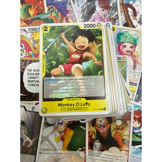 One Piece TCG Original – Lote com 100 Cartas Diferentes (Sem Repetição) + 5 brilhantes