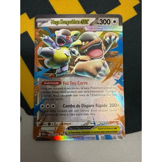 Carta Pokémon Mega Kangaskhan EX 104/132 – Coleção Mega Evolução – Português Rara NM