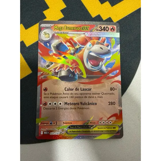 Carta Pokémon Mega Camerupt EX 022/132 – Coleção Megaevolução 2025 – Português Rara NM