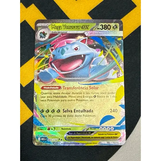 Carta Pokémon Mega Venusaur EX 003/132 – Coleção Mega Evolução – Português Rara