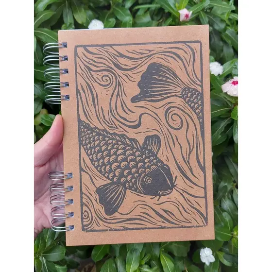 Caderno Sketchbook para Desenho - 20,5x14,5cm - 100 Páginas de 240g - Miolo Liso - peixes 1