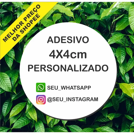 140 Adesivos Personalizados 4x4 cm Redondo- Recorte Eletrônico