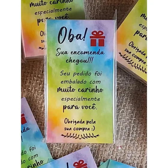Cartão de Agradecimento 01 - Cores - Pacote 50 un.