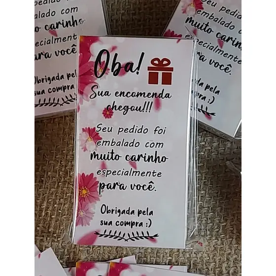 Cartão de Agradecimento 02 - Floral - Pacote 50 un.