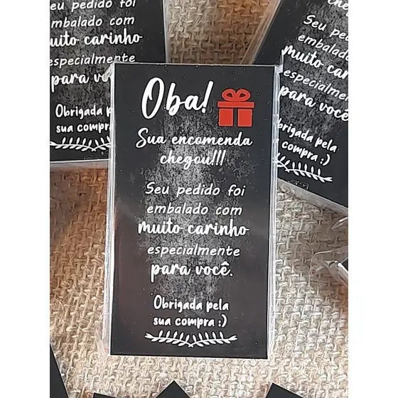 Cartão de Agradecimento 03 - Preto - Pacote 50 un.