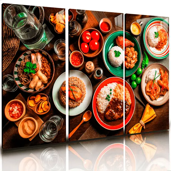 Quadro Decorativo Comidas Restaurante Cozinha Mdf 120x60