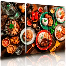 Quadro Decorativo Comidas Restaurante Cozinha Mdf 120x60