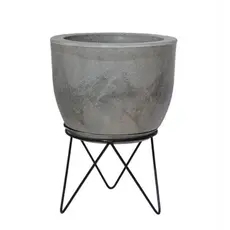 vaso de planta bojo liso em polietileno N0 com tripé e prato