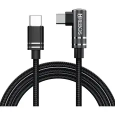 Cabo Tipo-c P/ Usb-c Em L 90° Gamer Turbo 2 Metros Reforçado Cor Preto