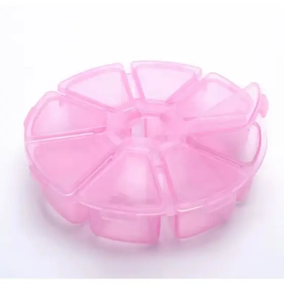 MINI Organizador 10,4cm Multiuso Porta Comprimidos Pílulas Caixinha de Remédios Portátil 8 Divisórias