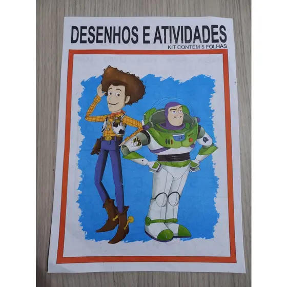 Desenhos e Atividades para Meninos 5 Folhas Soltas Frente e Verso (10 Páginas) Pintar Colorir Aprender Brincar