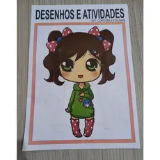 Desenhos e Atividades para Meninas 5 Folhas Soltas Frente e Verso (10 Páginas) Colorir Aprender Pintar Brincar