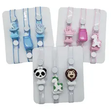 Kit com 3 Prendedor de Chupeta de Bebê de Silicone - ENFEITES SORTIDOS