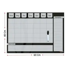 Quadro Lousa Planner Office  + 2 Canetas, 6 imãs, parafuso e bucha