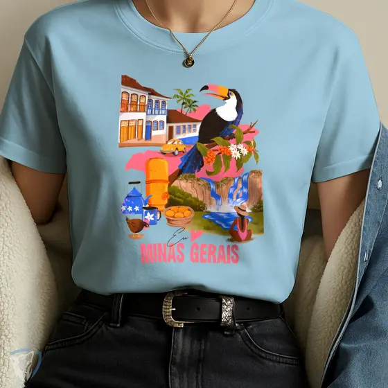 Camiseta Minas Gerais Estampada – Arte Turística Colorida
