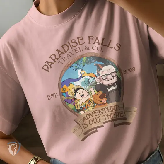 Camiseta 100% Algodão | Estampa Up Altas Aventuras com Carl e Russell