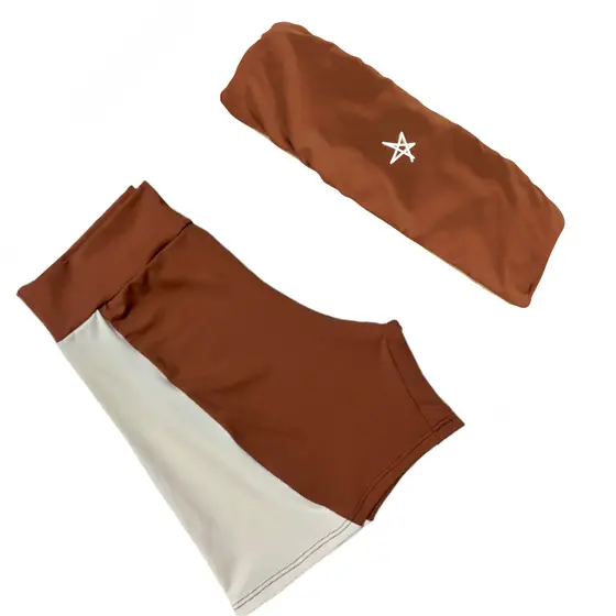 Conjunto Urano Top Faixa Academia Poliamida Duplo Reforçado Cinza Shorts Fit