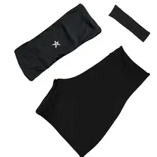 Conjunto Academia Urano Marrom top faixa tomara que caia shorts basico cintura media + brinde