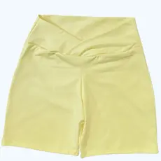 shorts cintura alta V meia coxa poliamida academia fitness