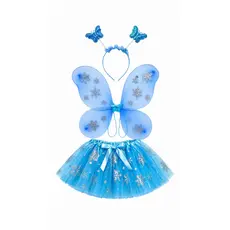 Fantasia Infantil com Asas+Saia Tutu 30 cm  +Varinha+ tiara Fantasia