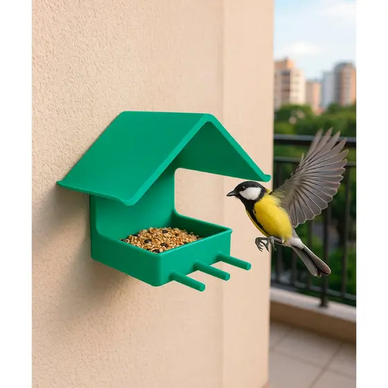 Comedouro E Tratador Pássaros Livres Ecológico De Parede
