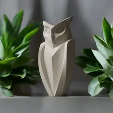 Escultura De Coruja Artesanal Decoração De Sala Elegante
