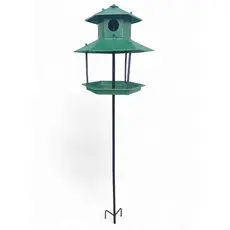 Comedouro Tratador Com Casinha Haste De Fixação Chão Jardim
